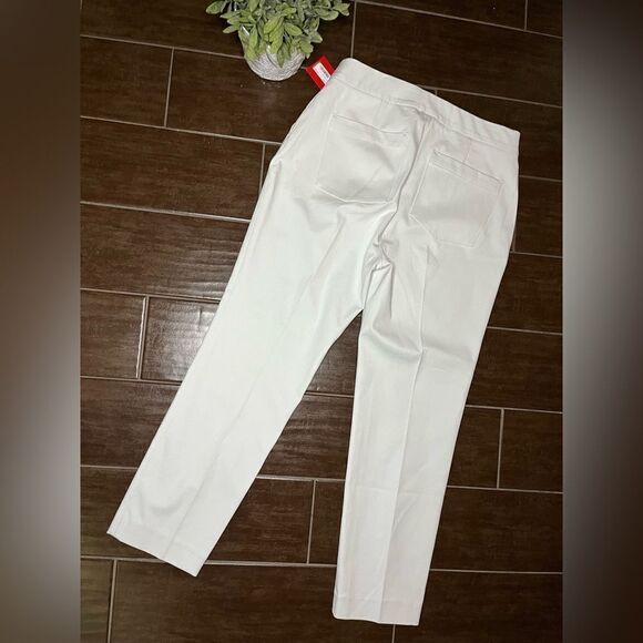 Spanx On-the-Go Ankle Slim Straight Classic white Pants Sz large - Picture 9 of 12